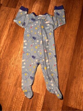 Kidgets Blue Rocket & Star Footed One-Piece 200